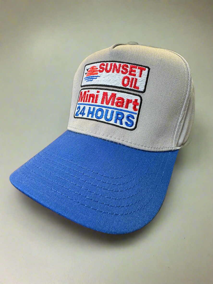 Sunset Oil Mini Mart Grey/Blue Baseball Hat