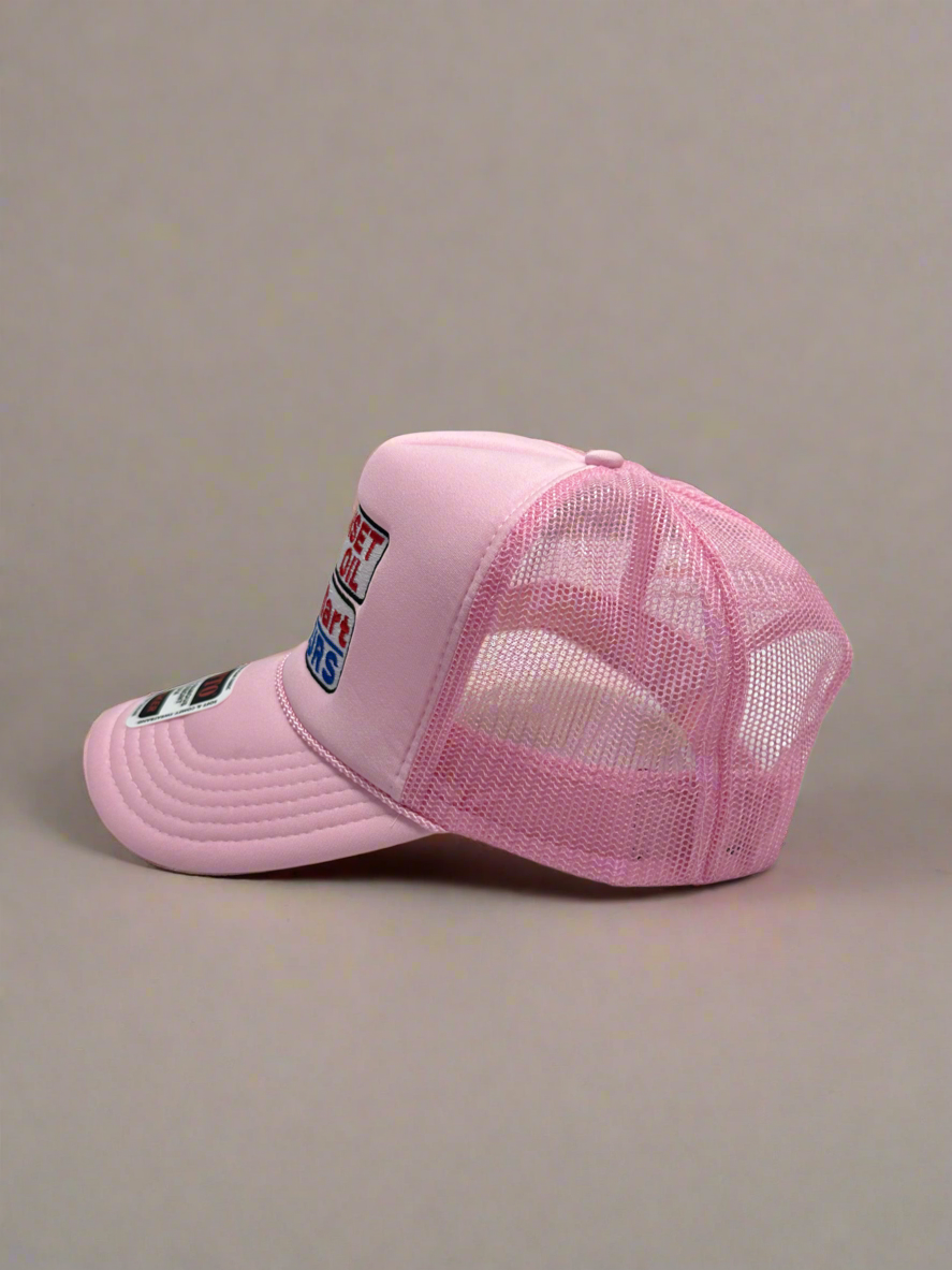 Sunset Oil Mini Mart Soft Pink Trucker Hat