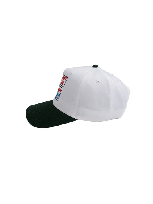 White/DKGreen Baseball Cap