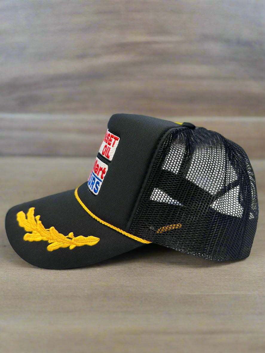 Sunset Oil Mini Mart Black/Gold Leaf Trucker Hat
