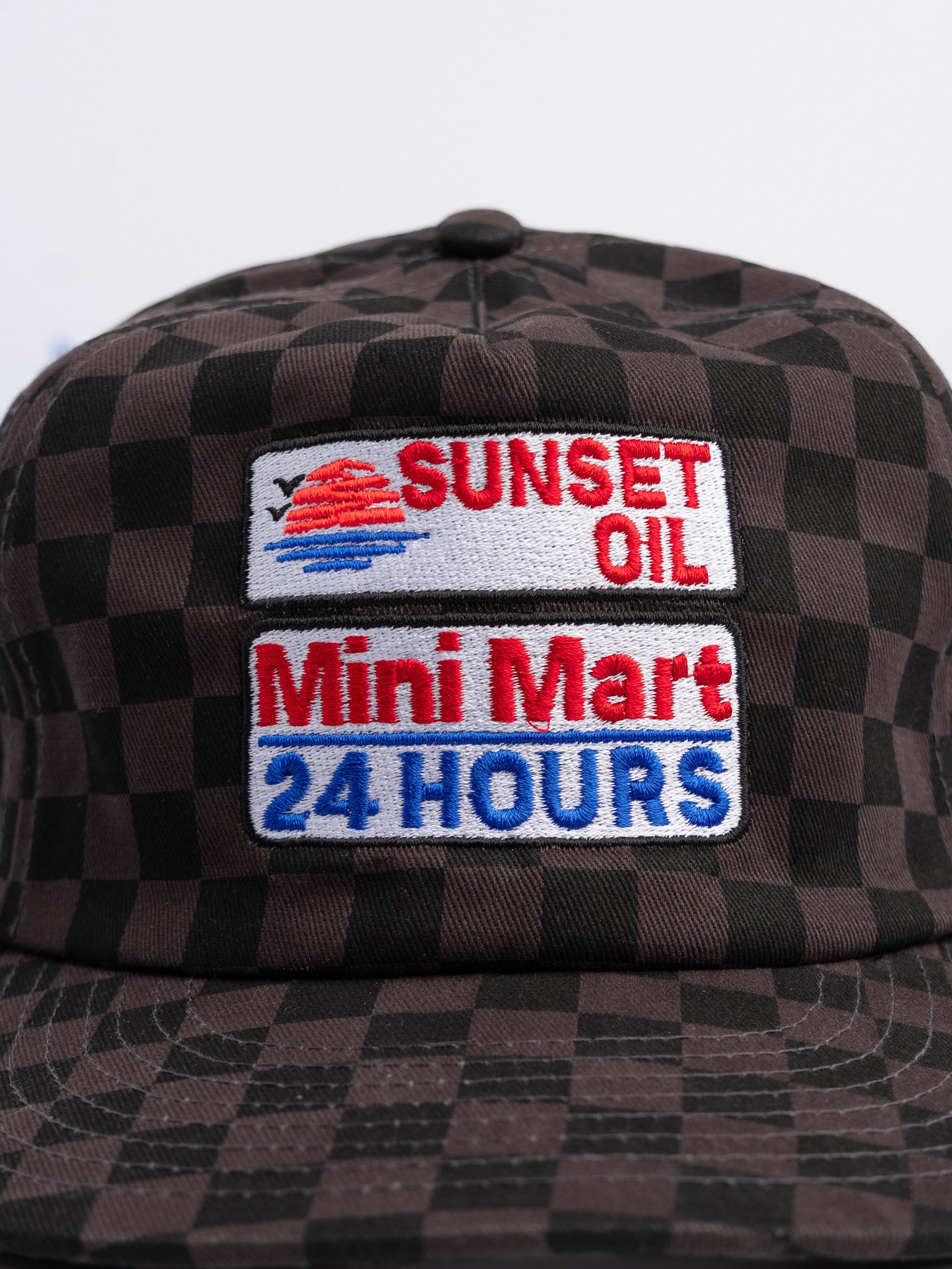 Sunset Oil Mini Mart Black-Tonal Checkerboard Vintage fit