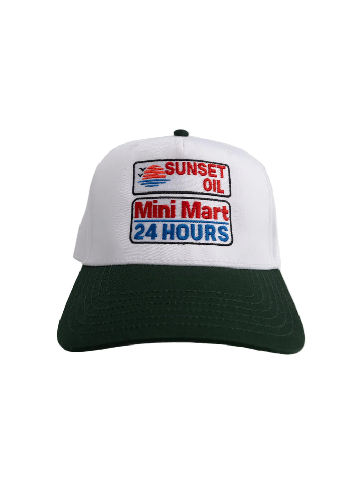 White/DKGreen Baseball Cap