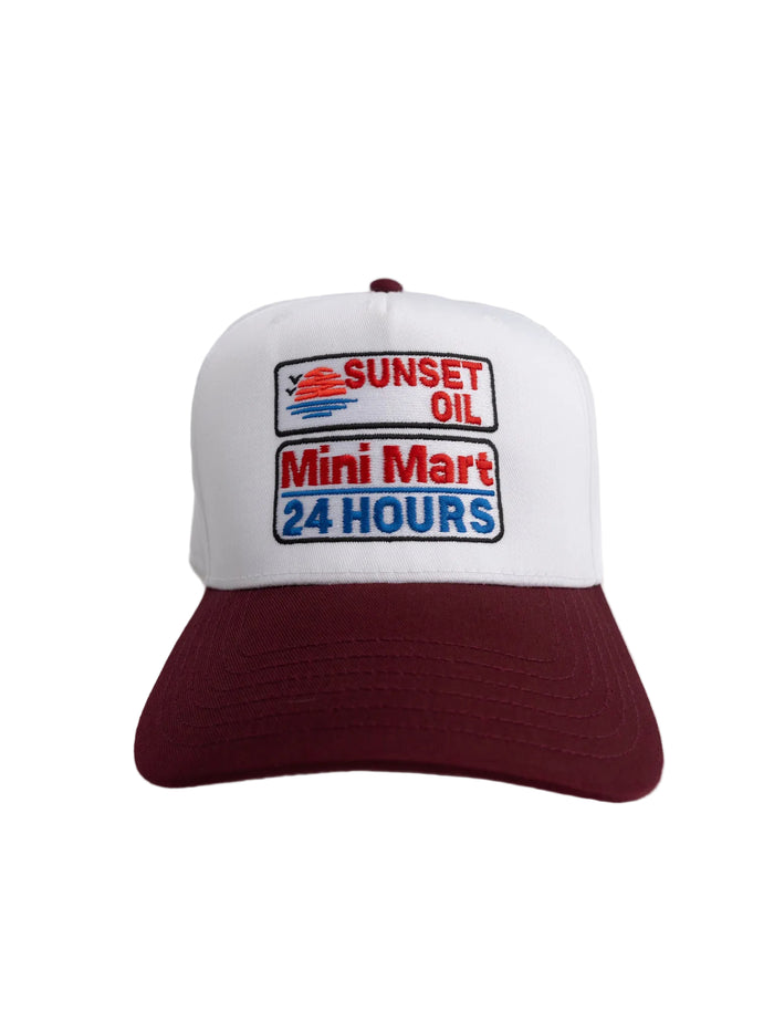 White/Burgundy Baseball Cap