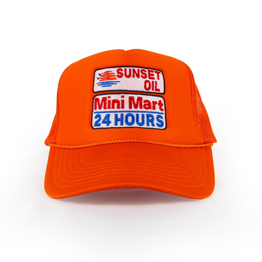 Sunset Oil Mini Mart Orange Trucker Fit