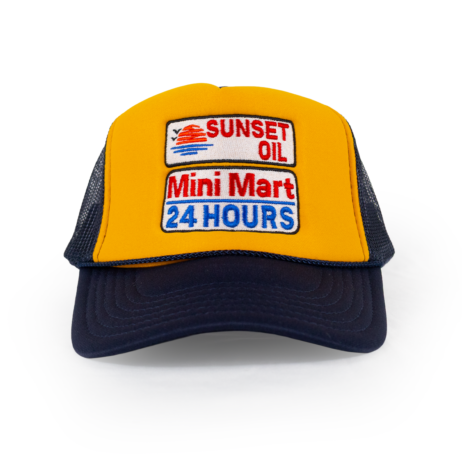 Sunset Oil Mini Mart Navy/Gold/Navy Trucker Fit