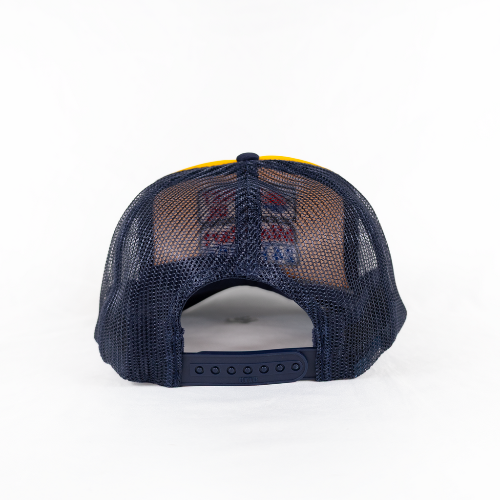 Sunset Oil Mini Mart Navy/Gold/Navy Trucker Fit