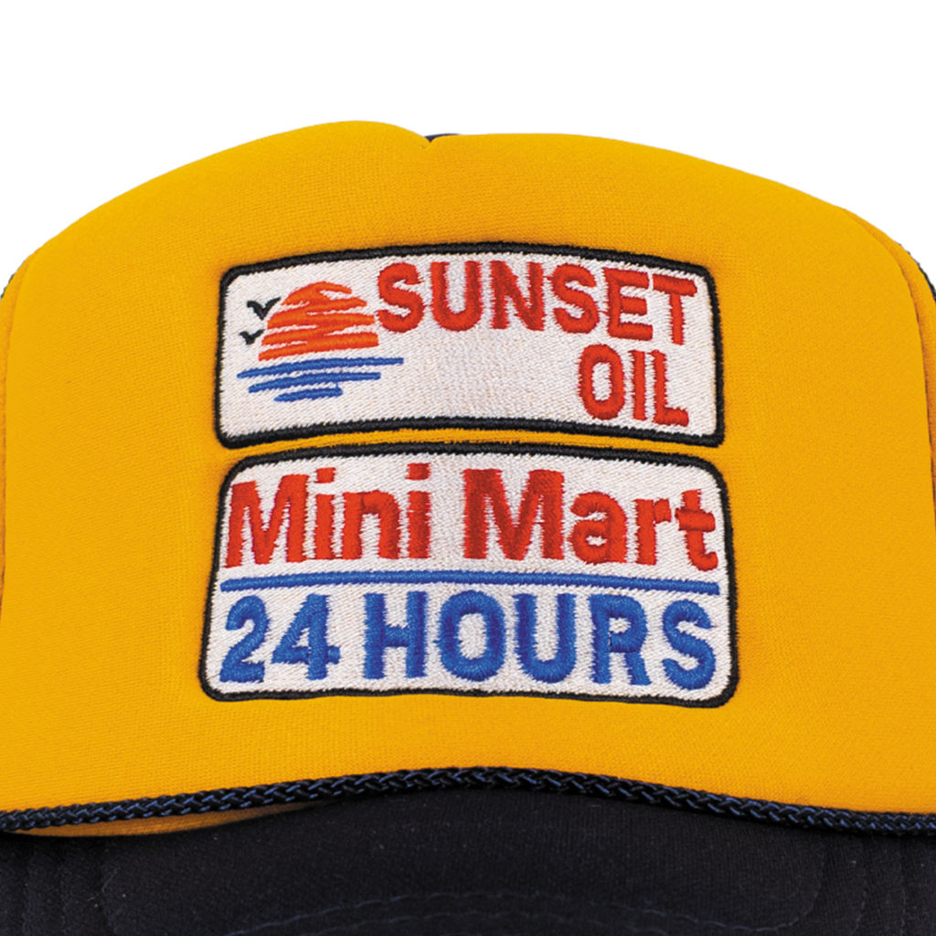 Sunset Oil Mini Mart Navy/Gold/Navy Trucker Fit