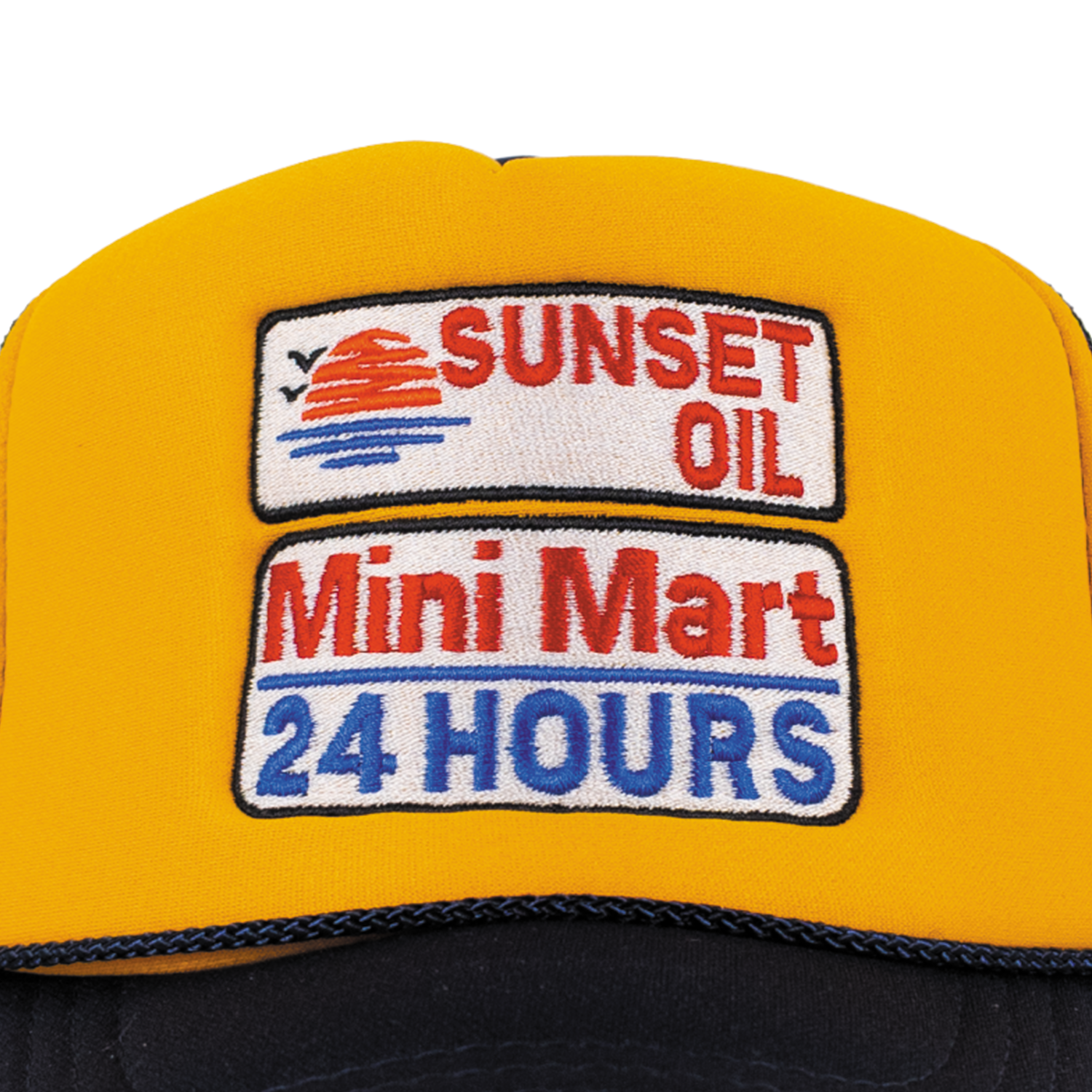 Sunset Oil Mini Mart Navy/Gold/Navy Trucker Fit