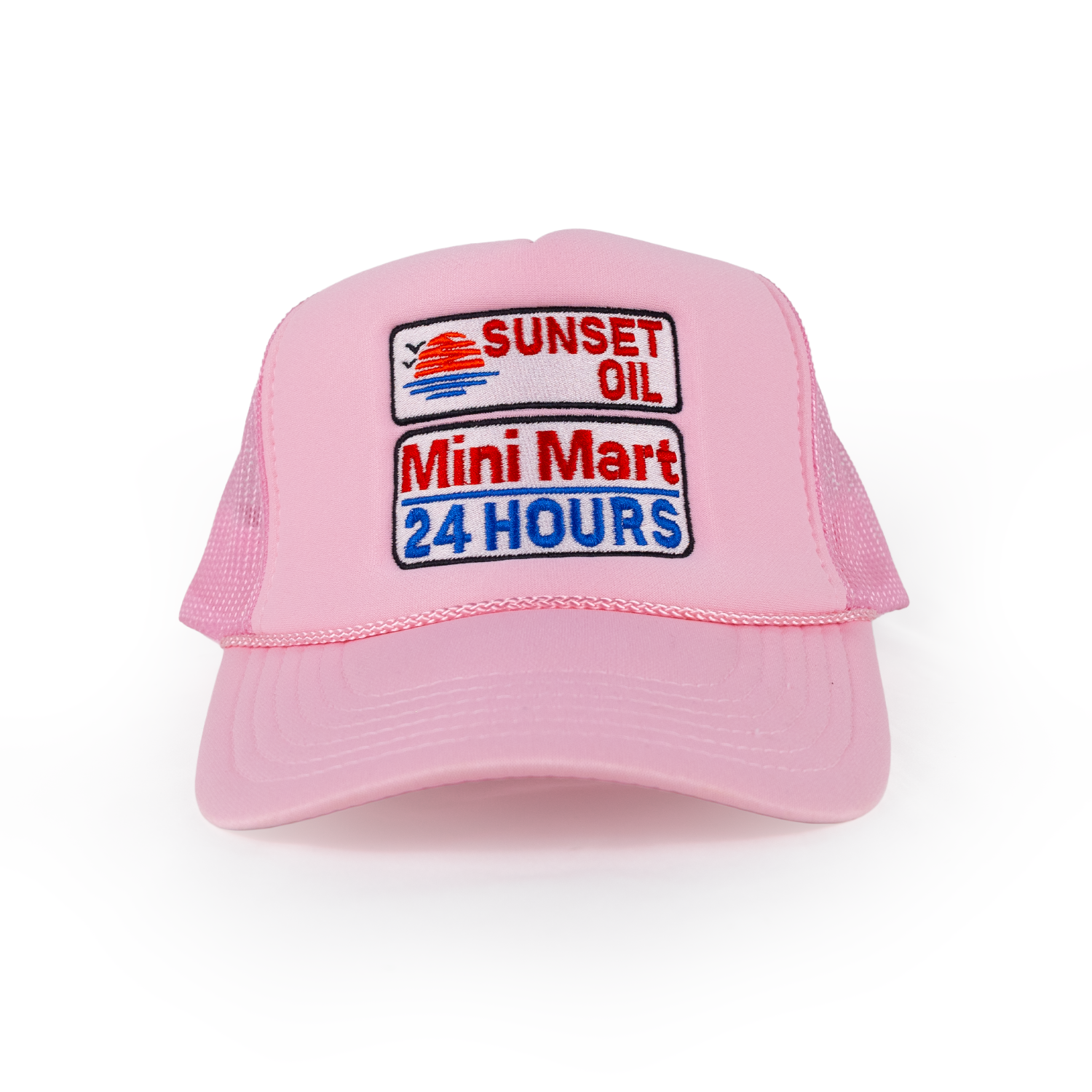 Sunset Oil Mini Mart Soft Pink Trucker Fit