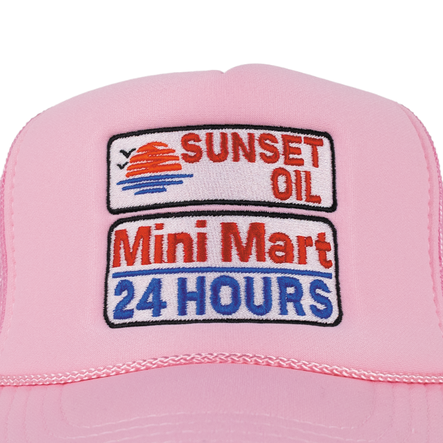 Sunset Oil Mini Mart Soft Pink Trucker Fit