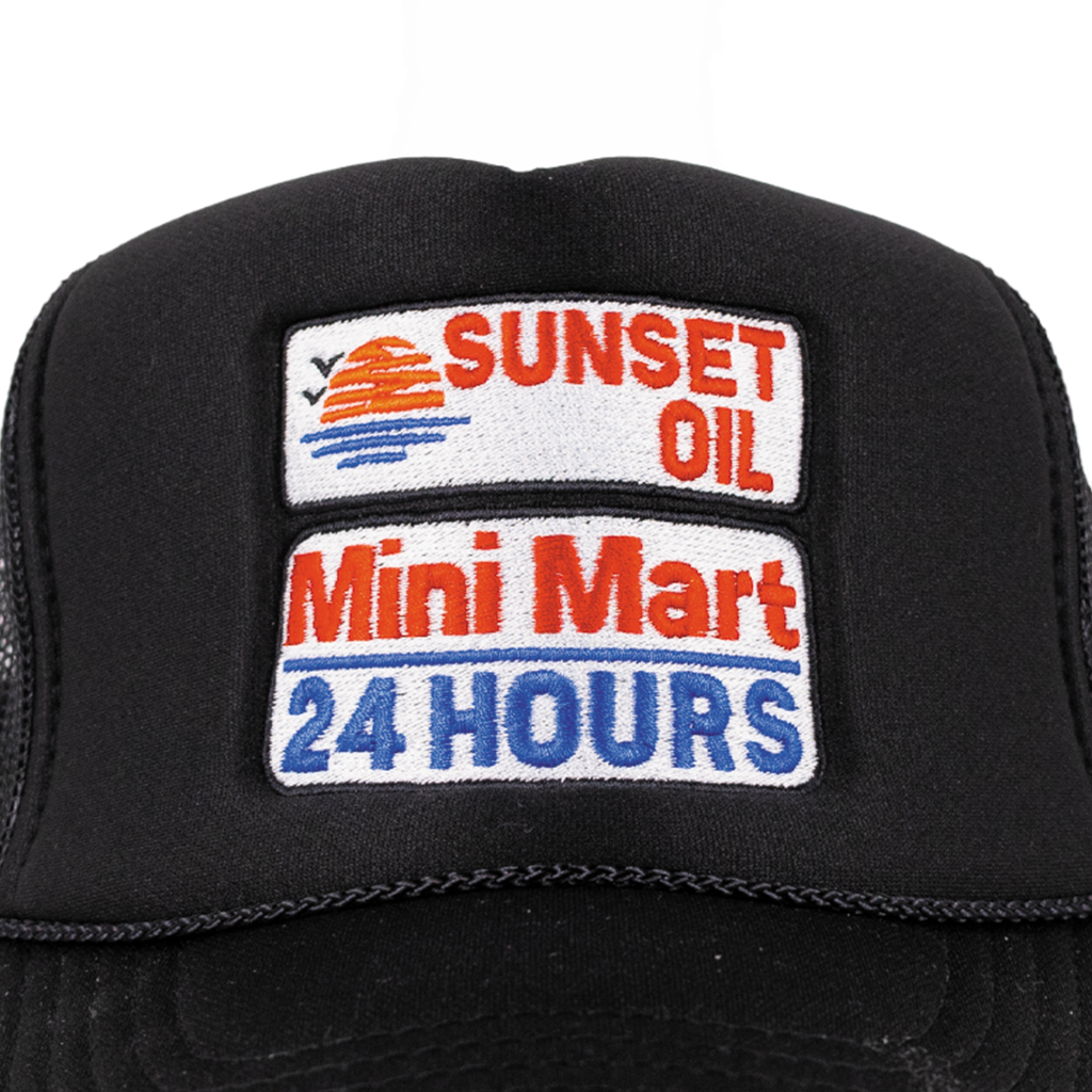 Sunset Oil Mini Mart Black trucker Fit