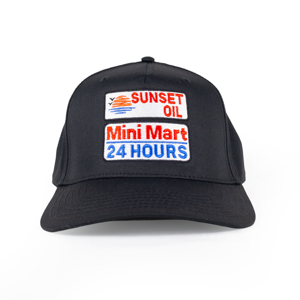 Sunset Oil Mini Mart Black Baseball Fit