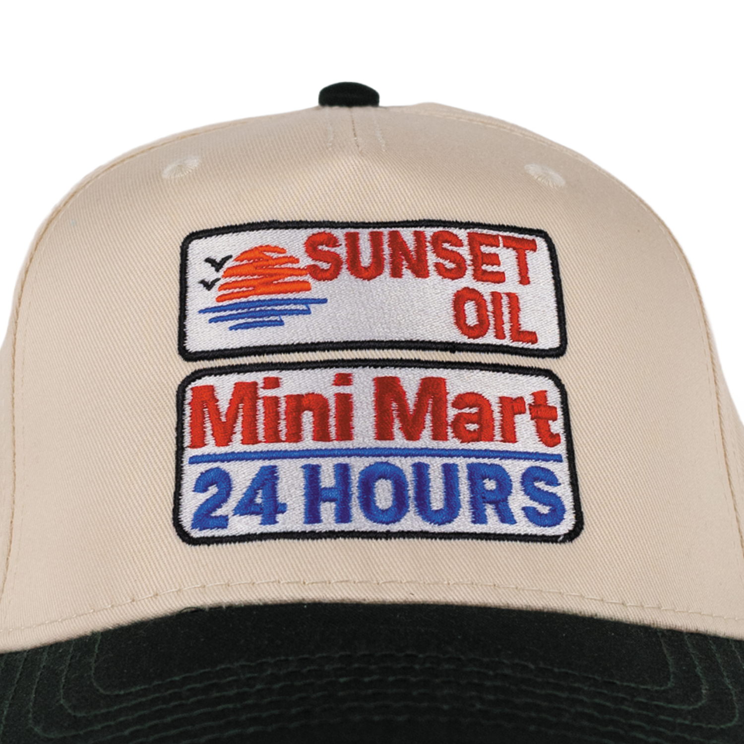 Sunset Oil Mini Mart Natural/Green Baseball Fit
