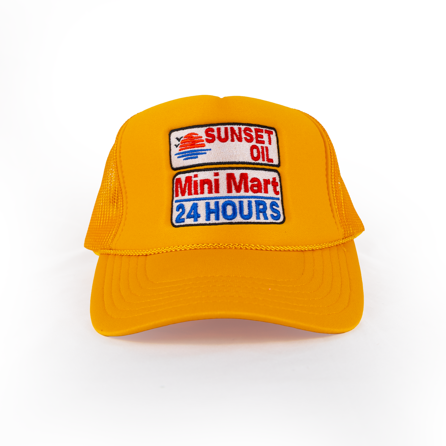 Sunset Oil Mini Mart Gold Trucker Fit