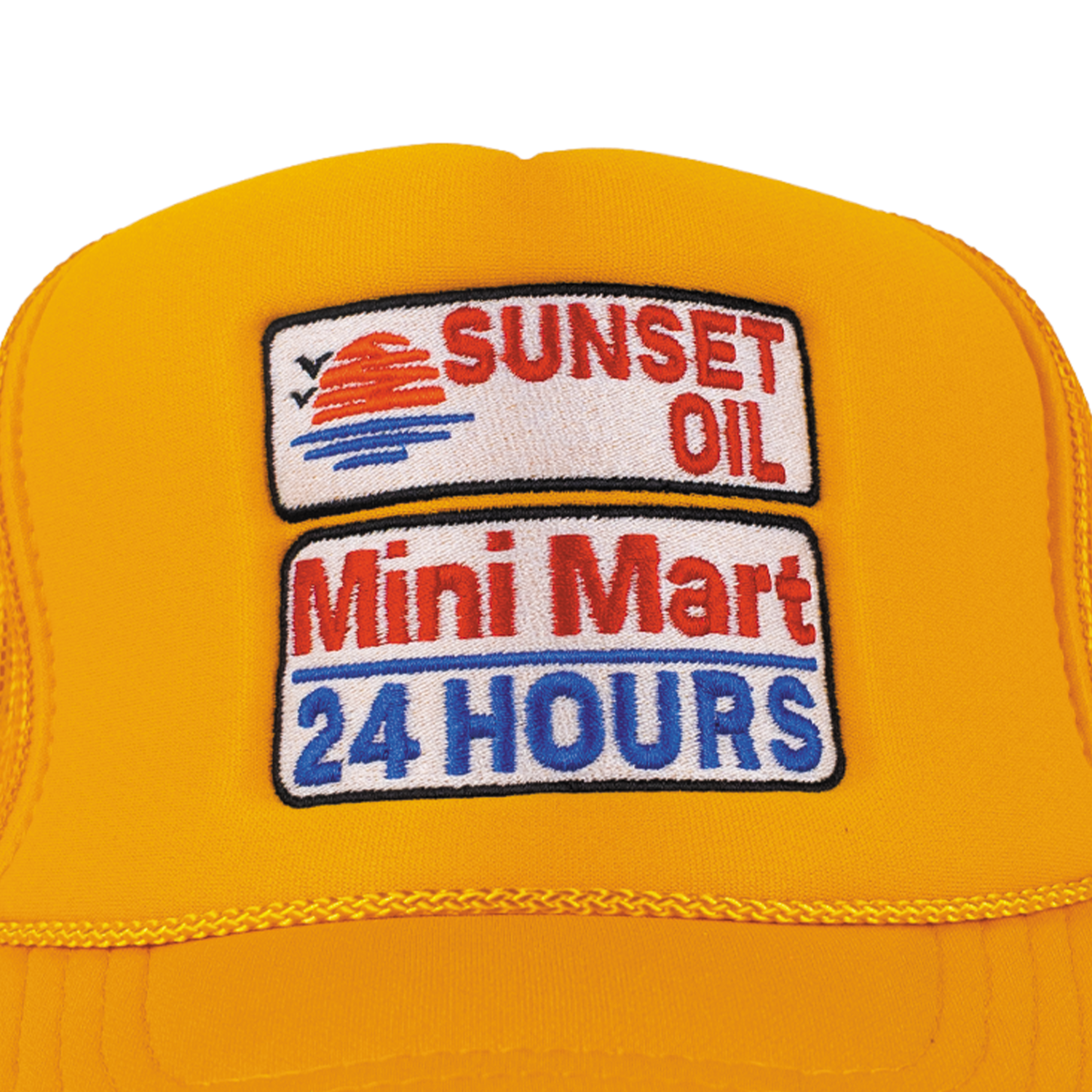 Sunset Oil Mini Mart Gold Trucker Fit