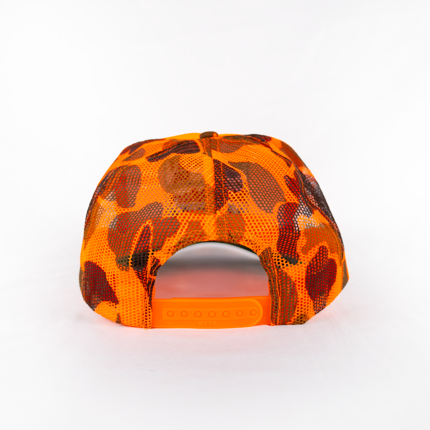 Sunset Oil Mini Mart Orange Camo Trucker Hat
