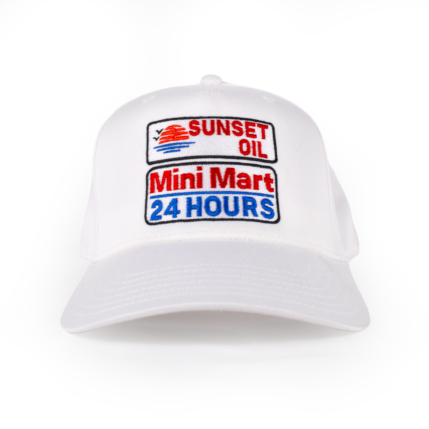 Sunset Oil Mini Mart White Baseball Fit