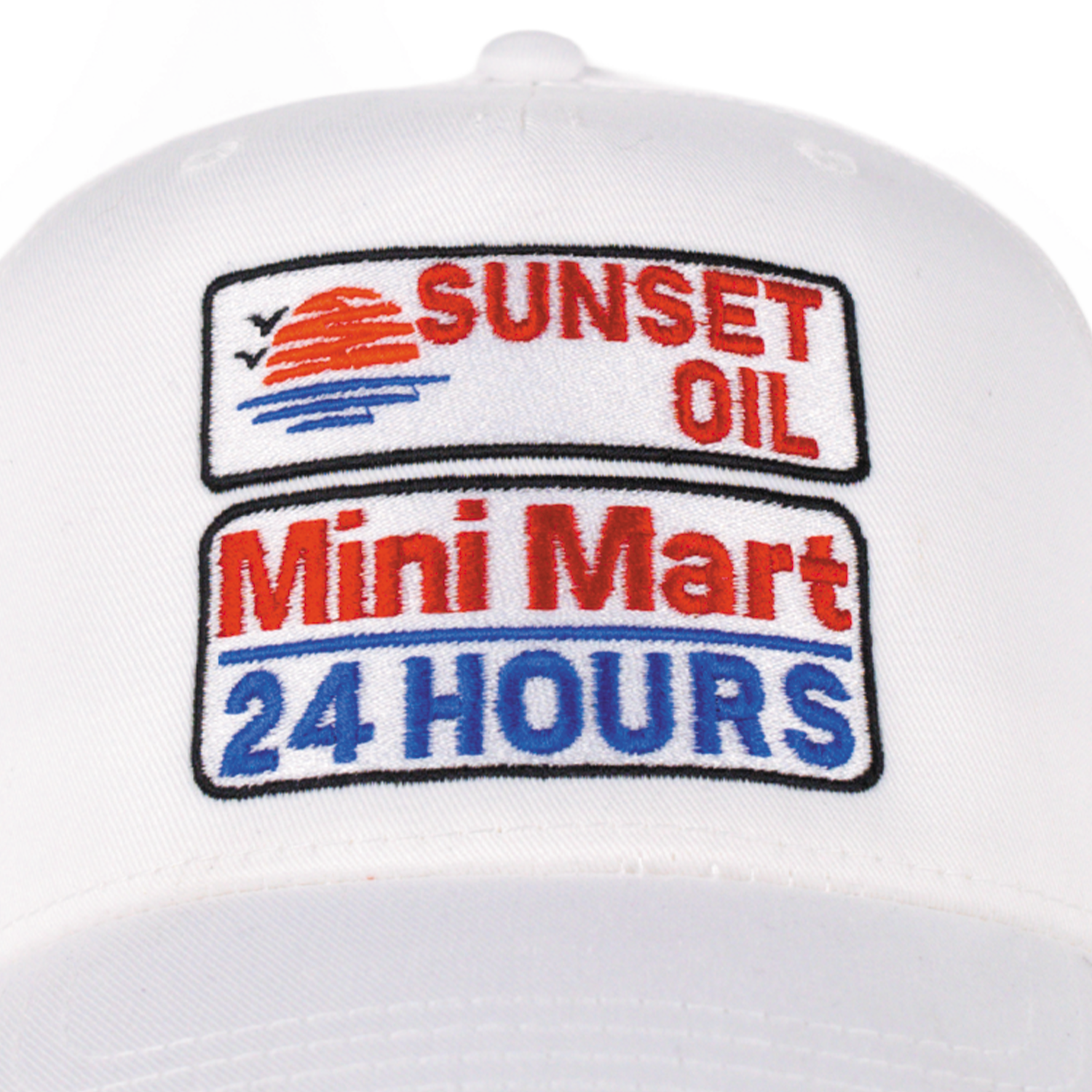 Sunset Oil Mini Mart White Baseball Fit