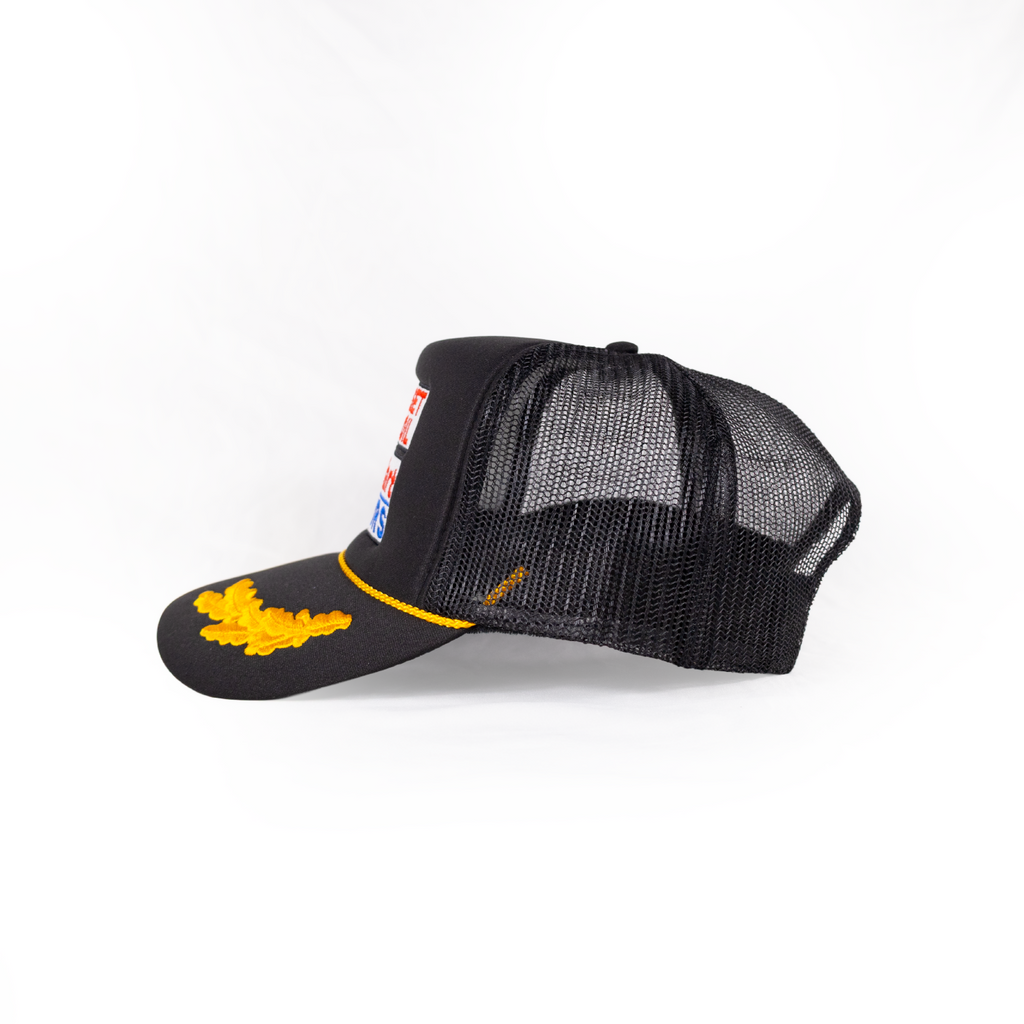 Sunset Oil Mini Mart Black/Gold Leaf Trucker Fit