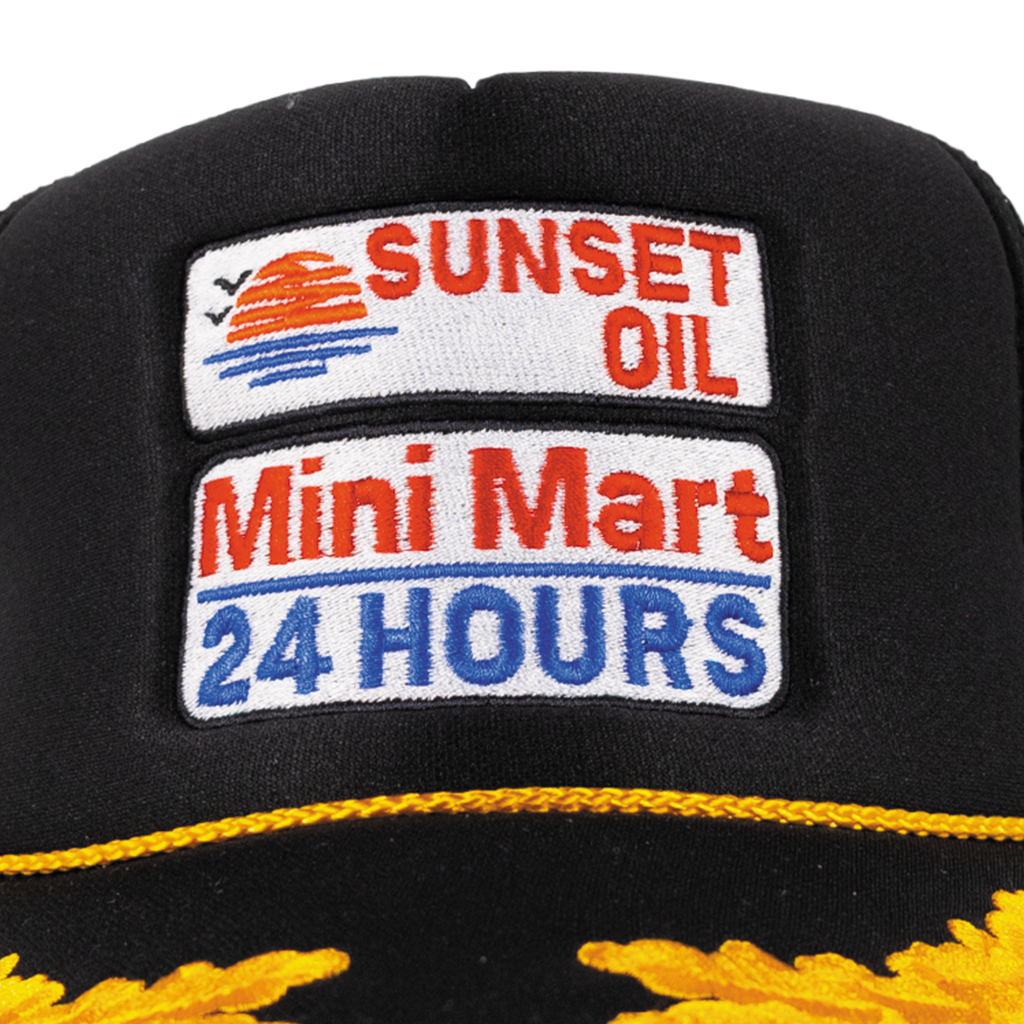 Sunset Oil Mini Mart Black/Gold Leaf Trucker Fit