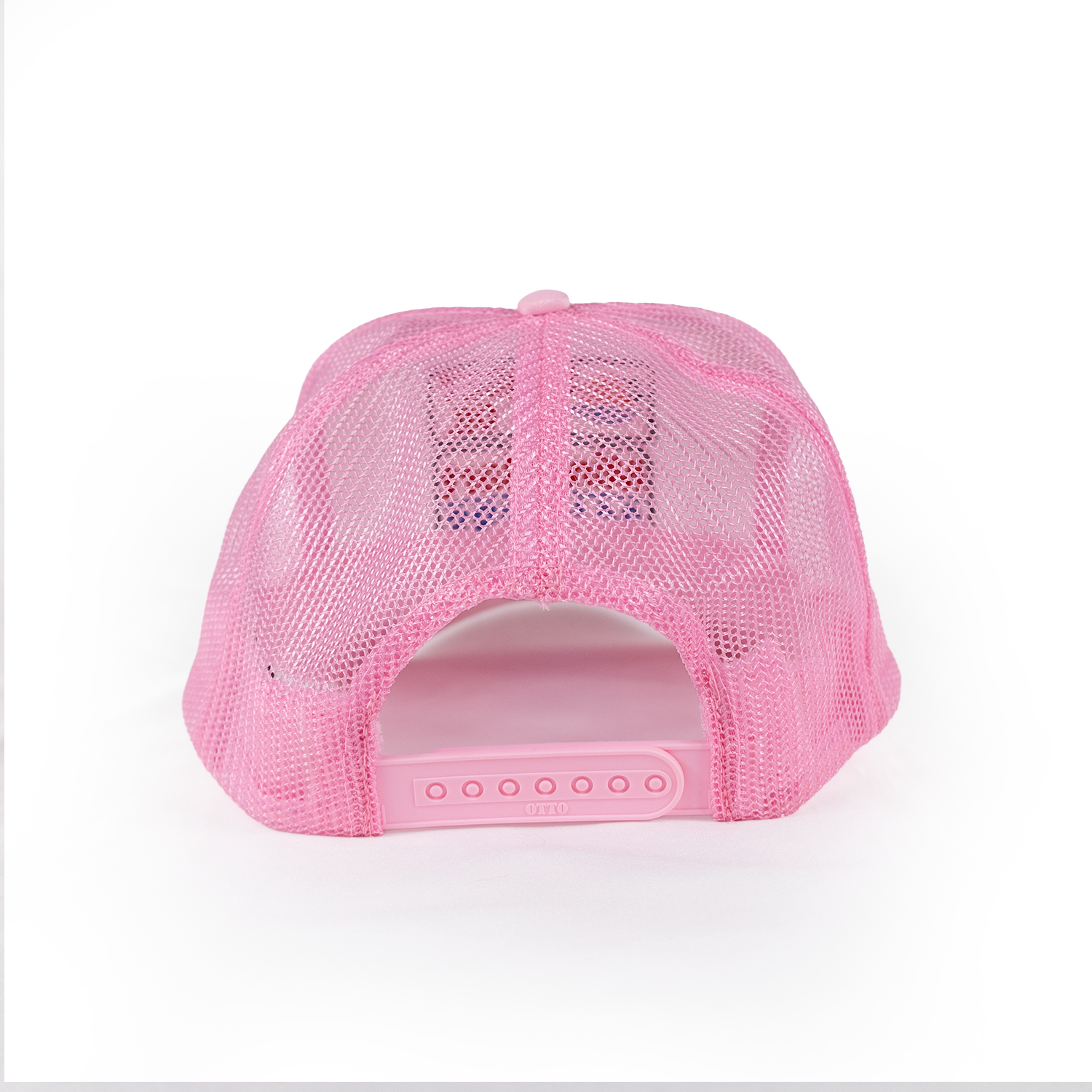 Sunset Oil Mini Mart Pink and White Trucker Fit