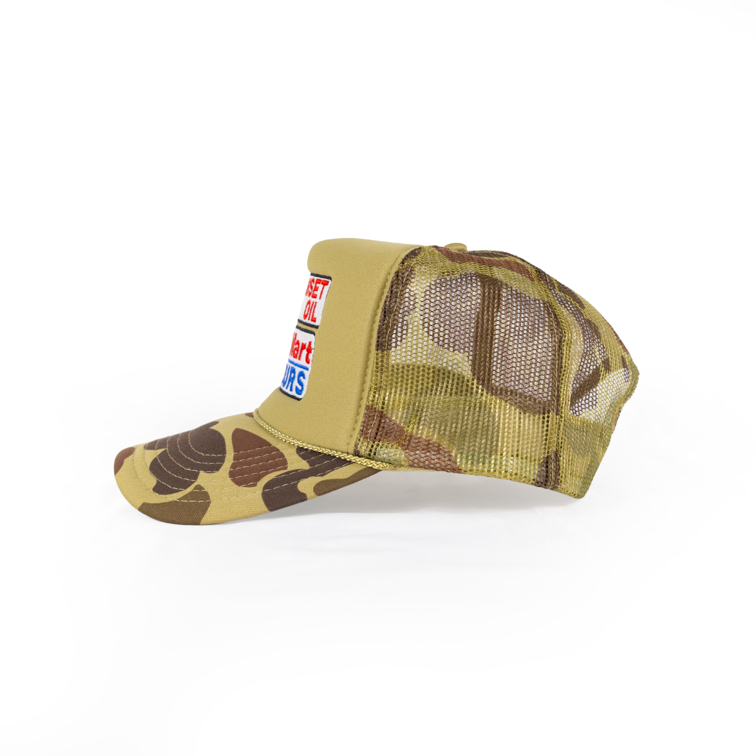 Sunset Oil Mini Mart Camouflage Trucker Hat
