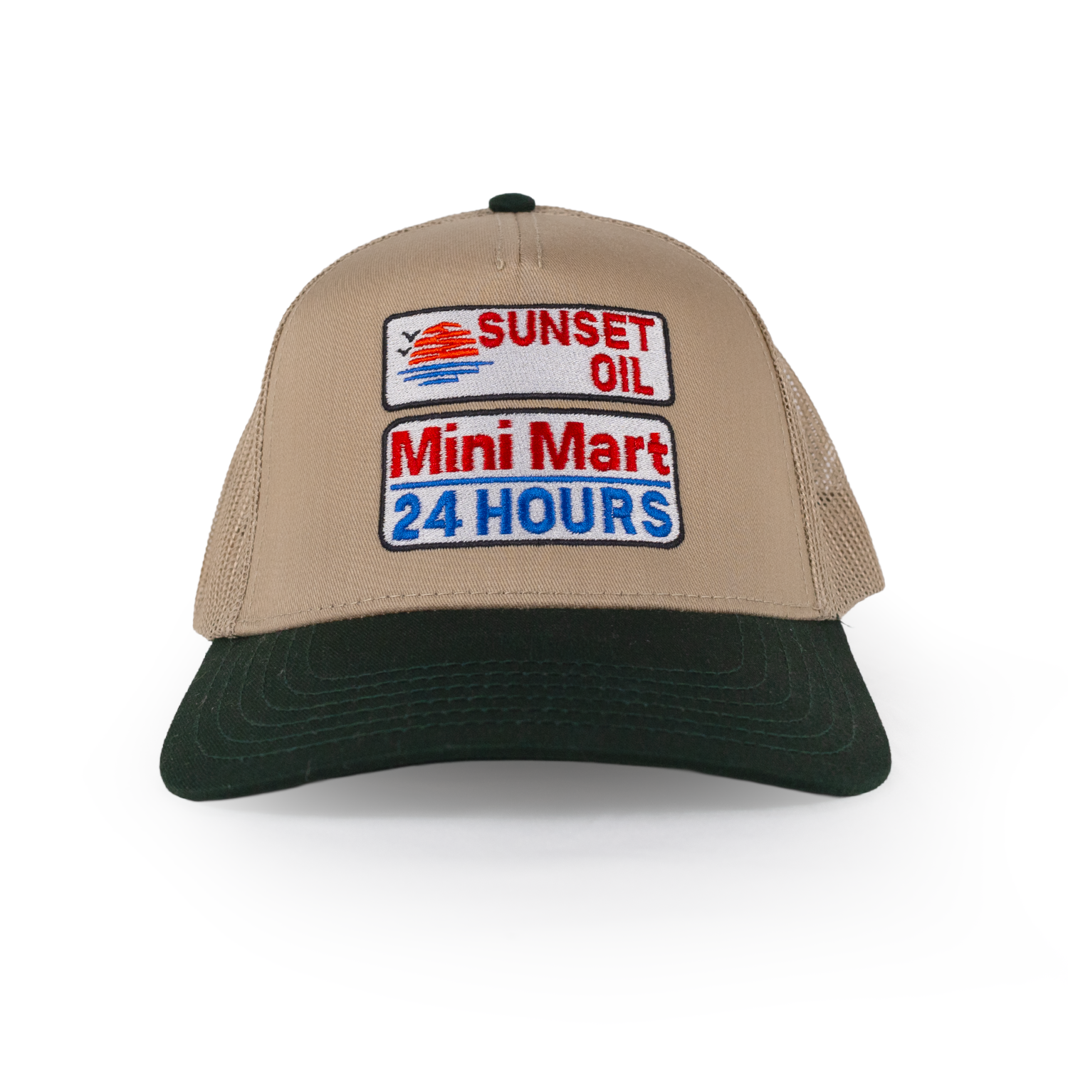Sunset Oil Mini Mart Khaki/Green Mesh Baseball Fit