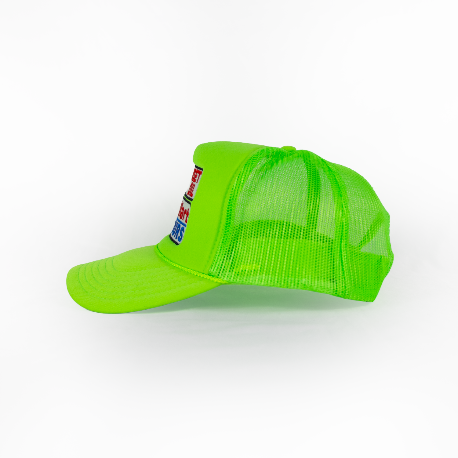 Sunset Oil Mini Mart Neon Green Trucker Fit