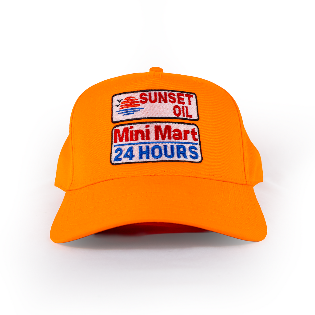 Sunset Oil Mini Mart Orange Baseball Fit