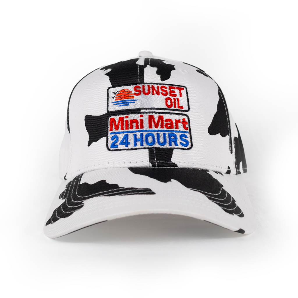 Sunset Oil Mini Mart Cow Print Baseball Fit