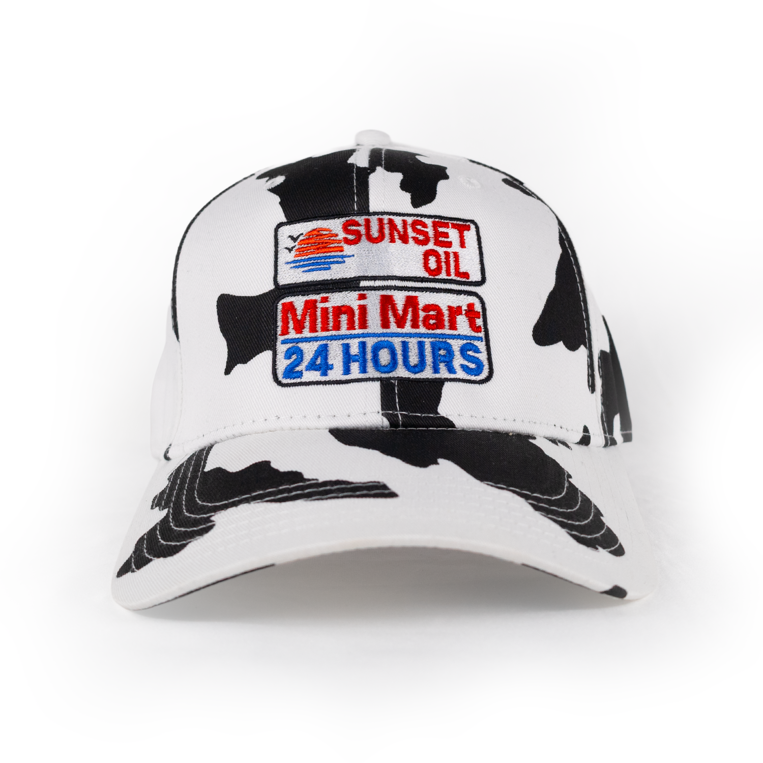 Sunset Oil Mini Mart Cow Print Baseball Fit