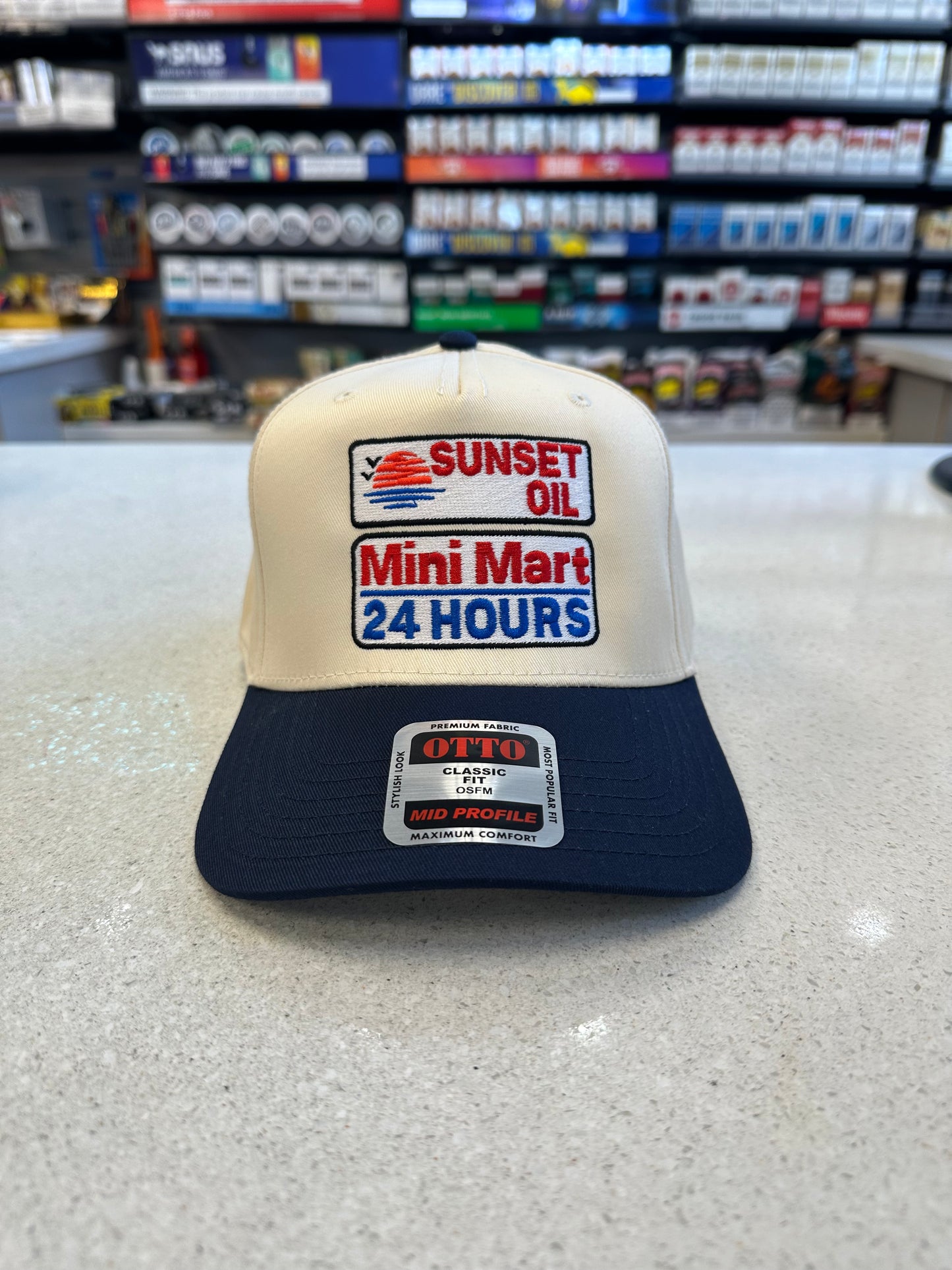 Sunset Oil Mini Mart Navy/Natural Baseball Cap