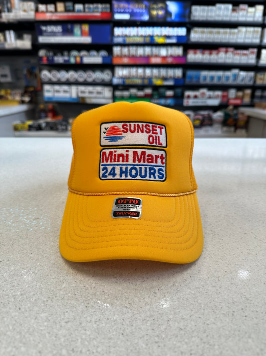 Sunset Oil Mini Mart Gold Trucker Hat