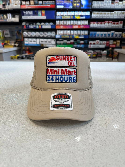 Sunset Oil Mini Mart Khaki Trucker Hat