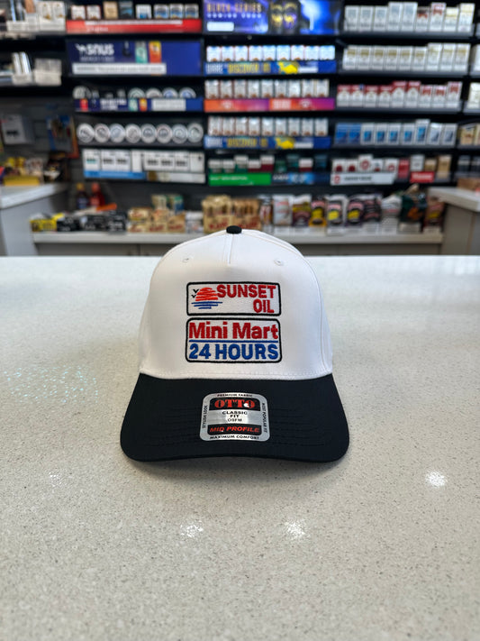 Sunset Oil Mini Mart Black/White Baseball Cap