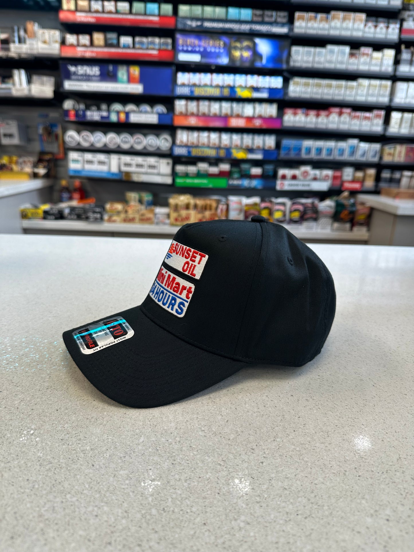 Sunset Oil Mini Mart Black Baseball Hat