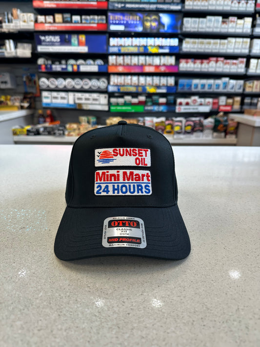 Sunset Oil Mini Mart Black Baseball Hat