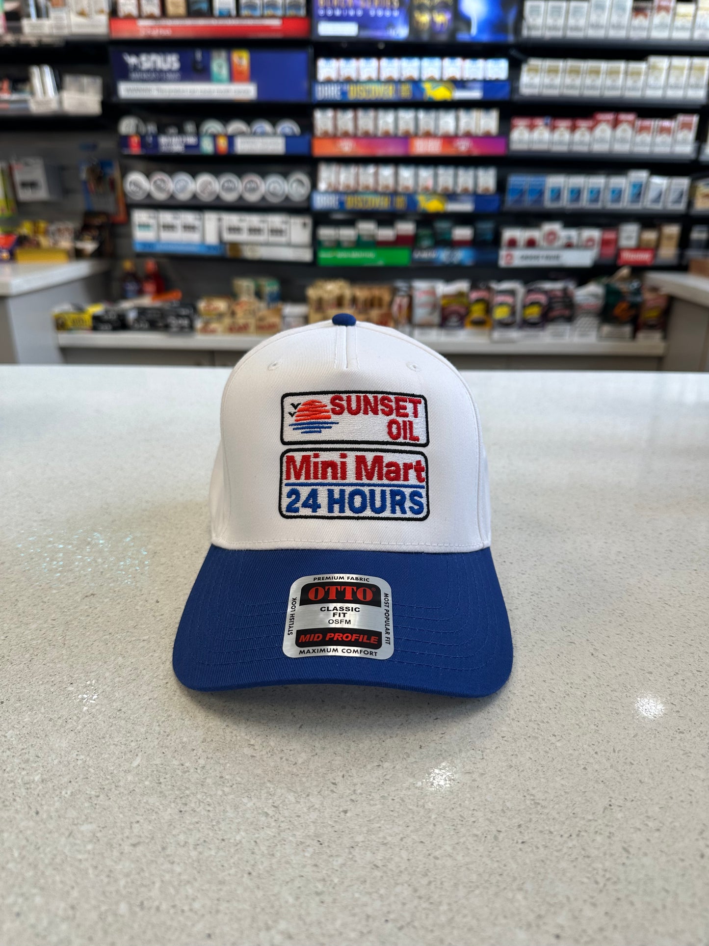 Sunset Oil Mini Mart Royal blue/white Baseball cap