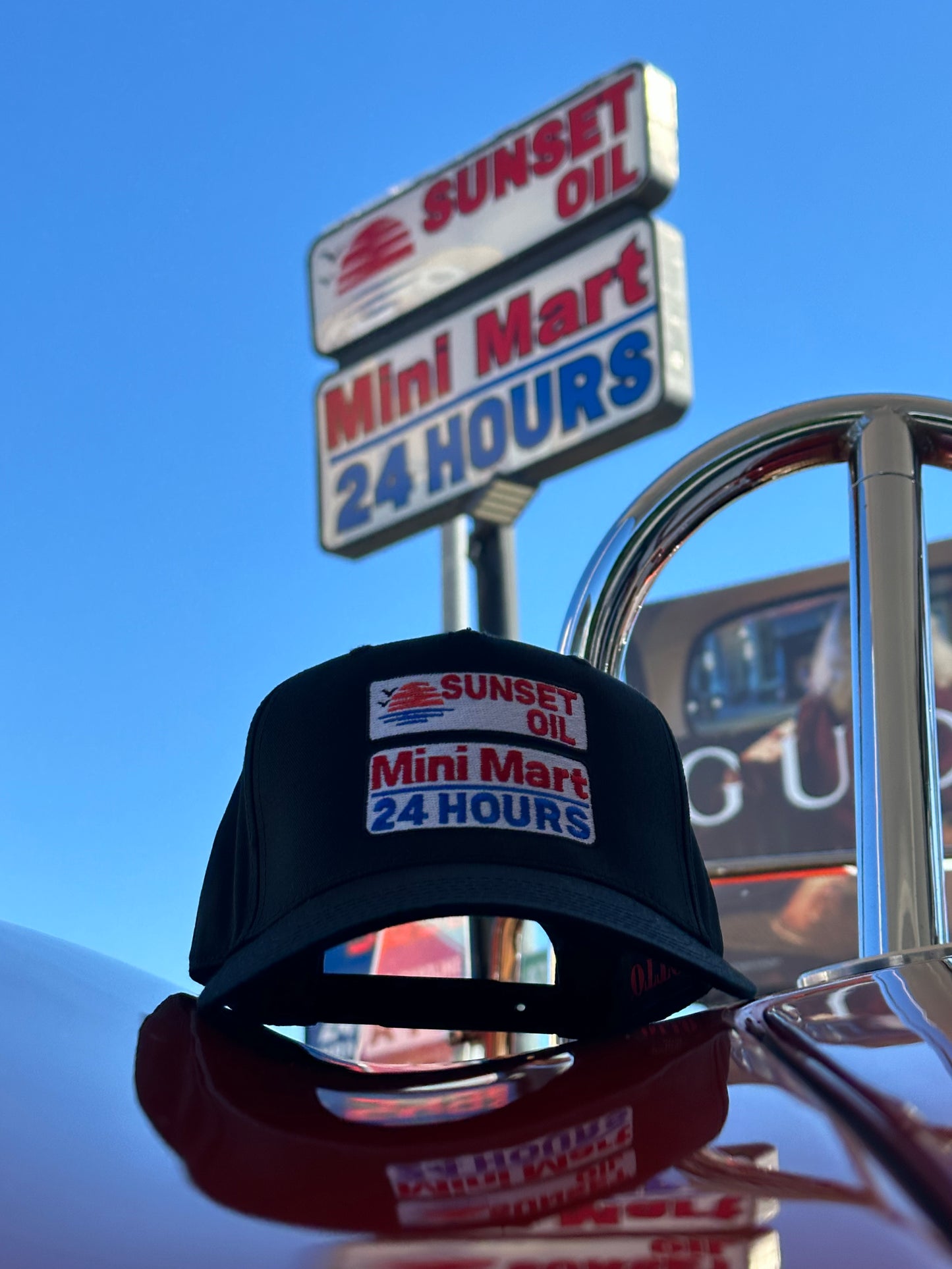 Sunset Oil Mini Mart Black Baseball Hat