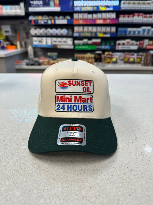 Sunset Oil Mini Mart Dark Green/Natural Baseball Hat